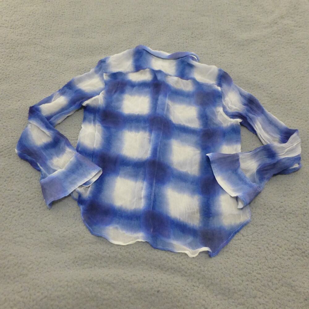 J Crew Shirt Womens 10 Garcon Classic Fit Button Up Seer Blue Long Sleeve - Picture 2 of 8